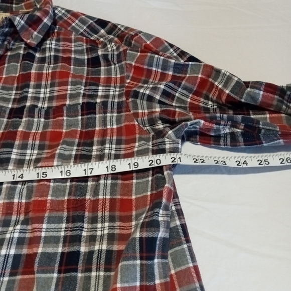 Bass Pro Shops Red and Blue Plaid Button-Down Shirt - Picture 4 of 5